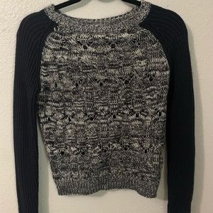 Baseball Sleeve Marled Sweater
